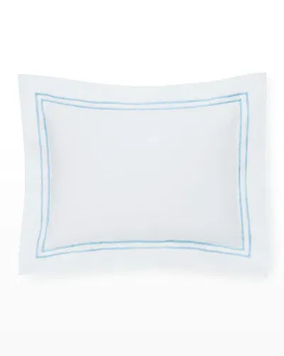 Sferra Grande Hotel Boudoir Sham, 12" X 16" In White/blue