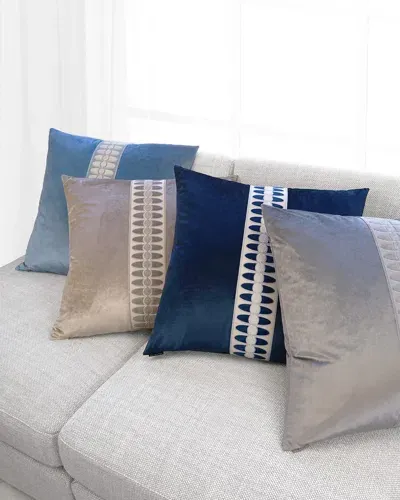 D.v. Kap Home Mati Velvet Throw Pillow, 24" X 24" In Indigo