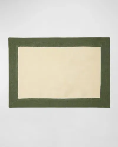 Sferra Roma Color-block Placemats, Set Of 4 In Stone/sage