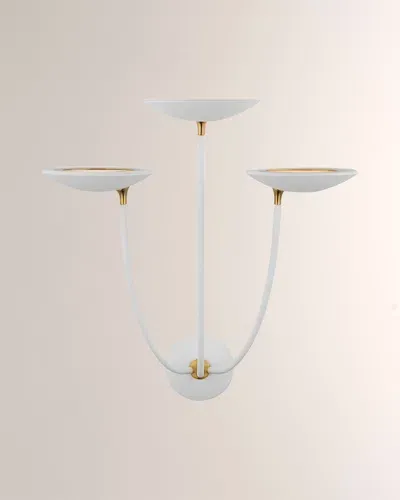 Visual Comfort Signature Keira 3-light Large Triple Sconce By Thomas O'brien - 23" In White