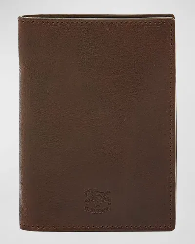 Il Bisonte Men's Cestello Medium Vertical Bifold Wallet In Coffee