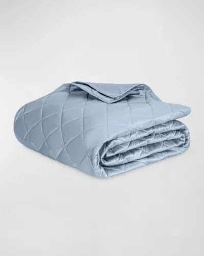 Matouk Nocturne Twin Quilt In Hazy Blue