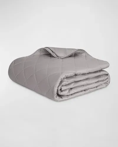 Matouk Nocturne Twin Quilt In Platinum