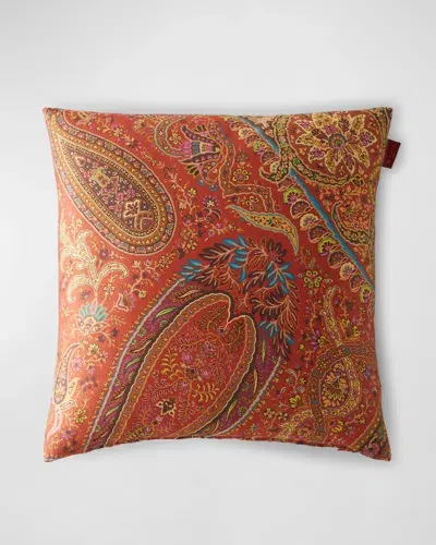 Etro Maranta Reversible Embroidered Pillow In Beige