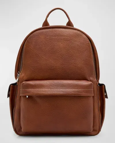 Brunello Cucinelli Calfskin Backpack In Brown