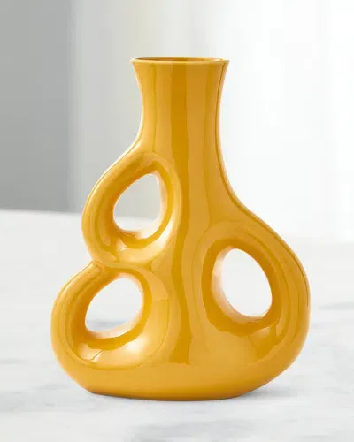 Polspotten Three Ears 8" Vase In Yellow