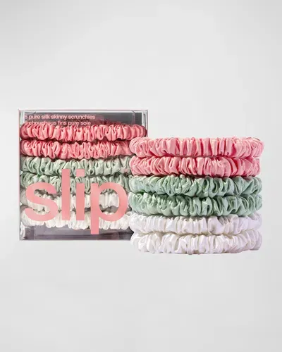 Slip Pure Silk Skinny Scrunchies, 6-pack In Bellerose