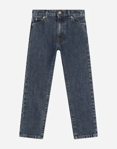 Dolce & Gabbana Kids' Jeans 5 Tasche In Denim In Blu