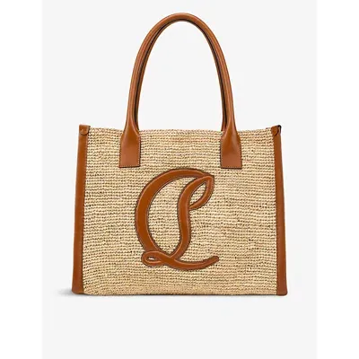 Christian Louboutin Womens Natural By My Side Mini Raffia And Leather Large Tote Bag In Multi