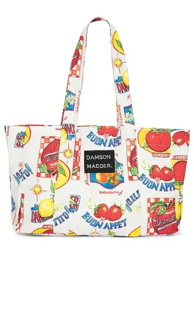 Damson Madder Buon Appetito Tote Bag In White