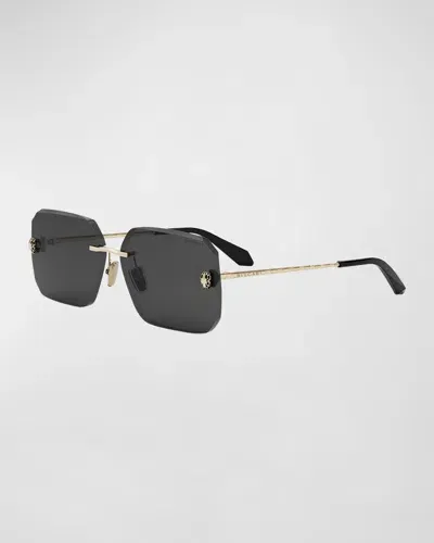 Bvlgari Serpenti Forever Square Sunglasses In Gold/gray Solid