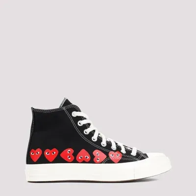 Comme Des Garçons Play Black Converse Hi Top Cotton Sneakers In White