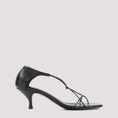 Totême Black Leather Knot Sandal