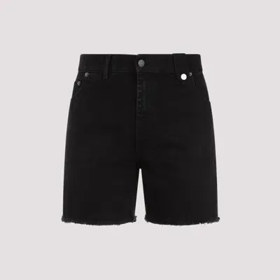 Egonlab Black Stonewashed Cotton Denim Shorts