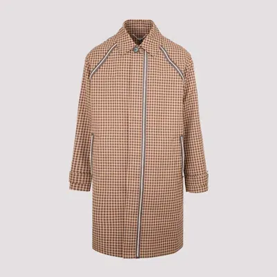 Berluti Check Printed Coat In Neutrals