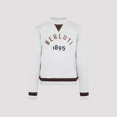 Berluti Silver Grey Cotton Sweatshirt