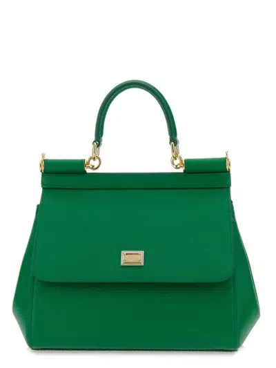 Dolce & Gabbana Sicily Logo Plaque Large Tote Bag In Green