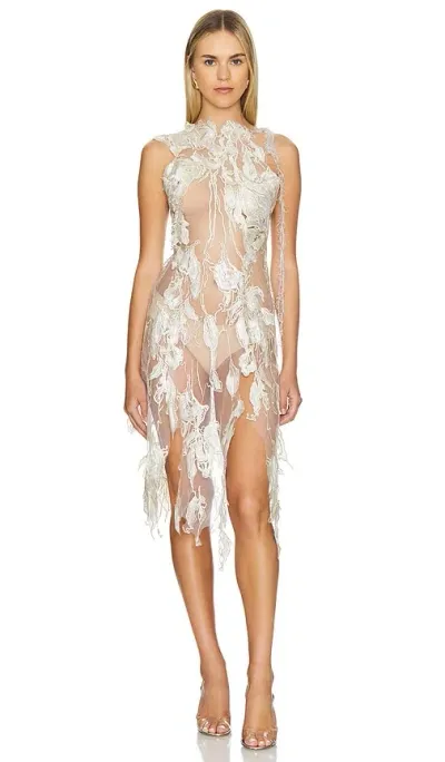 Kim Shui Halter Cutout Gown In White