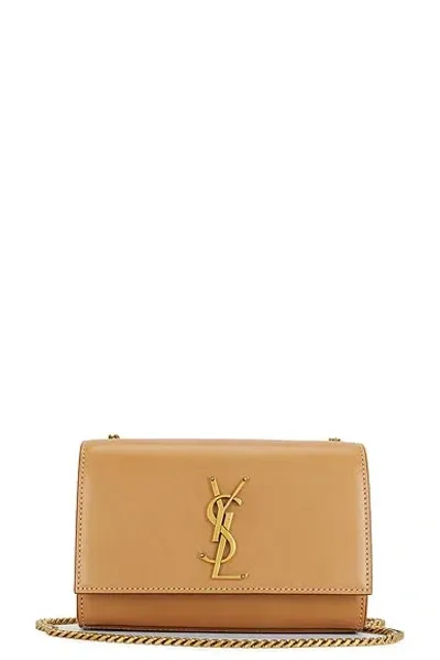 Saint Laurent Kate Small Chained Shoulder Bag In Brown