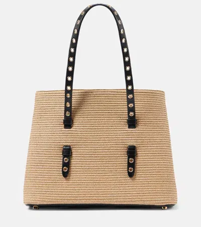 Alaïa Mina 25 Raffia Tote Bag In Neutrals