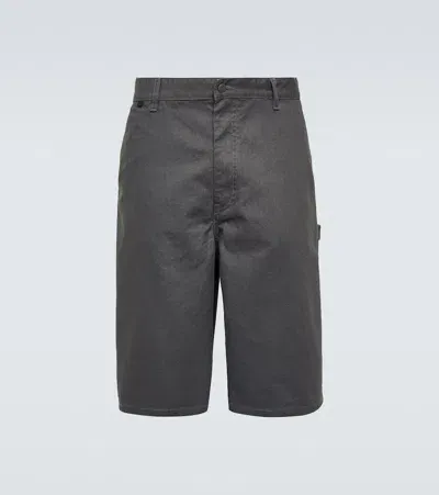 Acne Studios Cotton Canvas Shorts In Grey