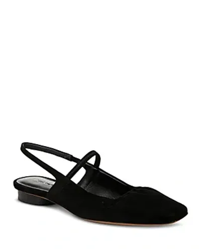 Vince Venice Suede Slingback Ballerina Flats In Black Suede