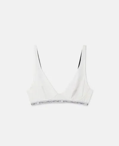 Stella Mccartney Logo Tape Underwired Triangle Bra In White