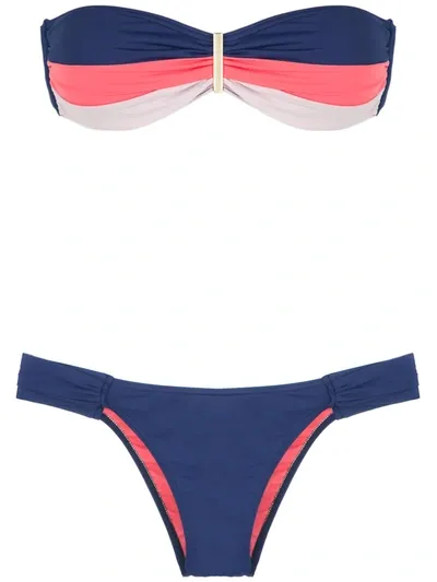 Brigitte Bandeau Bikini Set In Blue