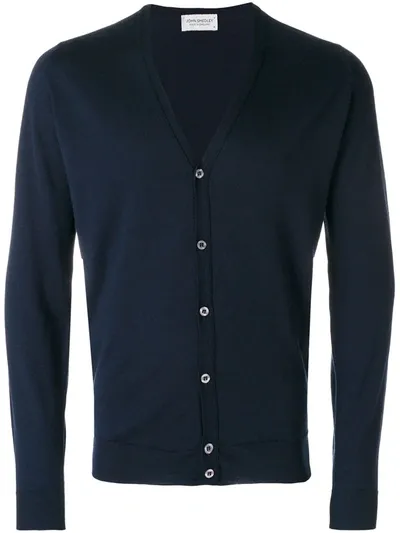 John Smedley Petworth Merino Wool Cardigan In Blue