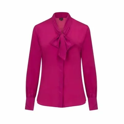 Gucci Berry Pink Silk Bow Blouse