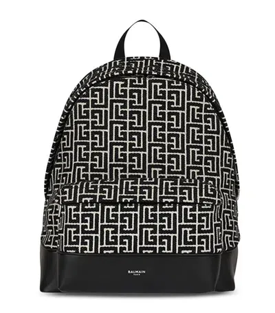 Balmain Backpack-monogram Jacquard In Multi