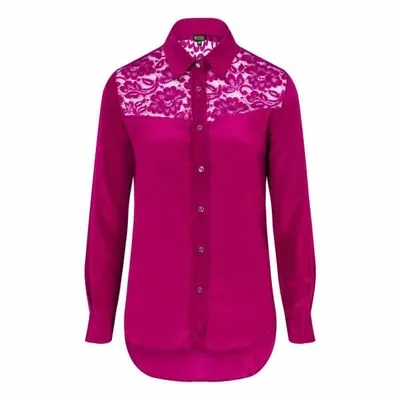 Gucci Berry Pink Classic Silk Shirt