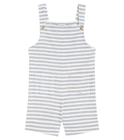 Donsje Kids' Dann Striped Cotton-blend Overalls In Blue