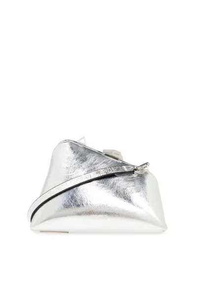 Attico The  Midnight Mini Clutch Bag In Silver