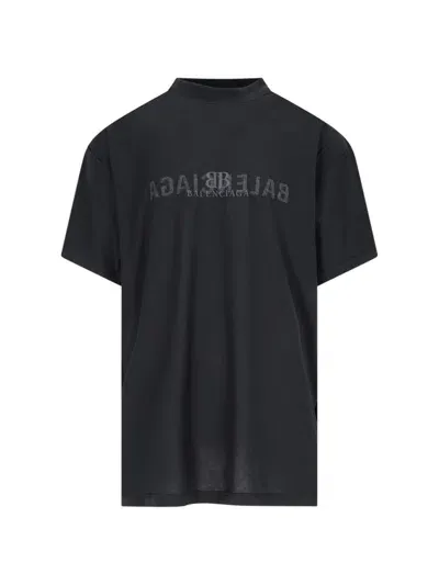 Balenciaga T-shirts And Polos In Faded Black,charcoal Grey