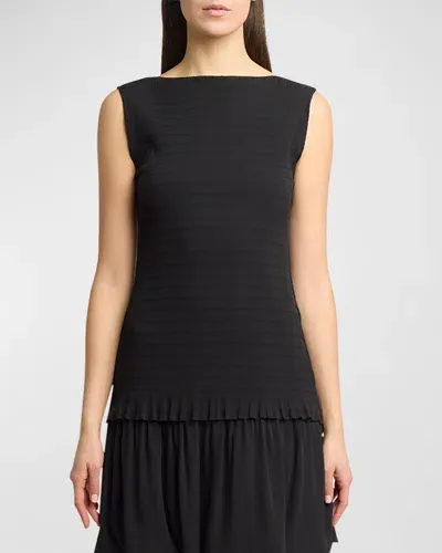 Proenza Schouler White Label Martine Sleeveless Bubble Hem Mini Dress In Black