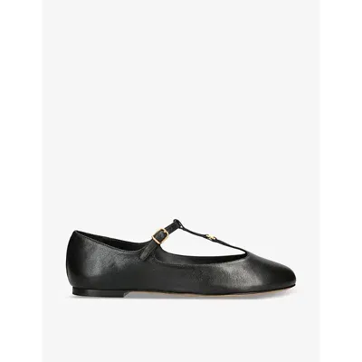 Chloé Chloe Womens Black Marcie T-bar Leather Mary-jane Flats