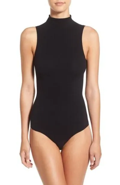 Commando Ballet Mockneck Sleeveless Thong Bodysuit In Black