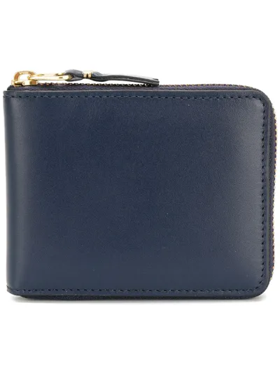 Comme Des Garçons Zipped Wallet In Blue