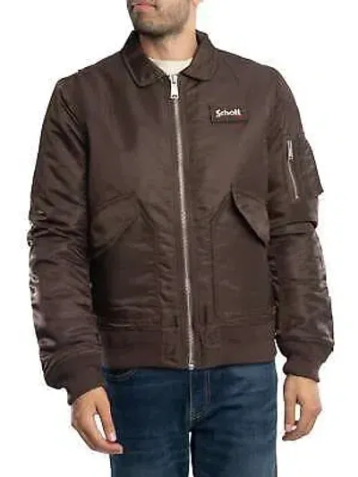 Pre-owned Schott Herren Cwu Bomberjacke, Braun