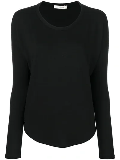 Rag & Bone Hudson Crewneck Long-sleeve Top In Navy Black