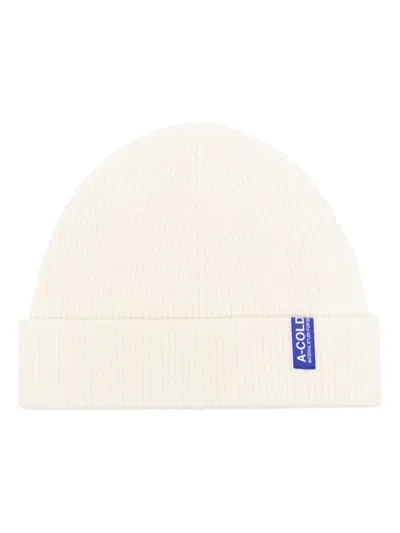 A-cold-wall* Logo-patch Beanie In Neutrals