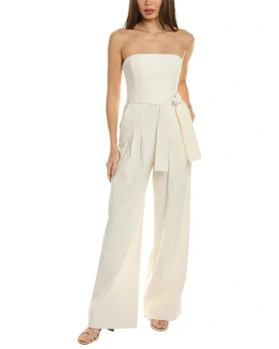 A.l.c Elsie Strapless Wide-leg Linen Jumpsuit In White