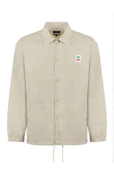 Apc Aleksi Techno Fabric Jacket In Beige