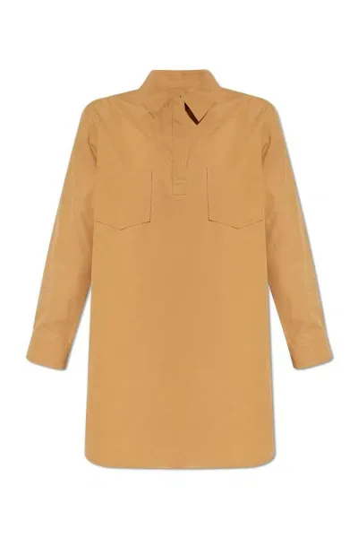 Apc A.p.c. Angela Mini Shirt Dress In Brown