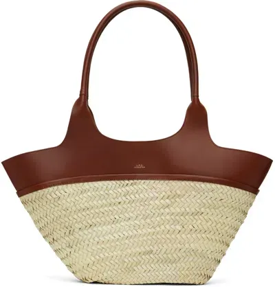 Apc A.p.c. Tanger Tote Raffia In Leather