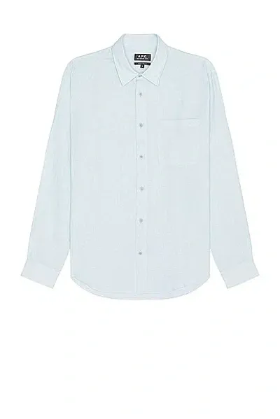 Apc Chemise Cassel Logo In Light Blue