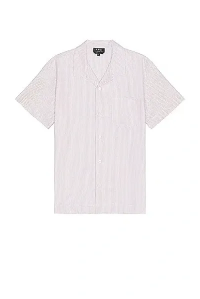 Apc Chemise Lloyd Logo In Beige