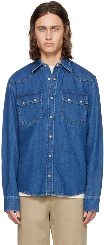 Apc Indigo Natacha Ramsay-levi Edition Durol H Denim Shirt In Ial Washed Indigo