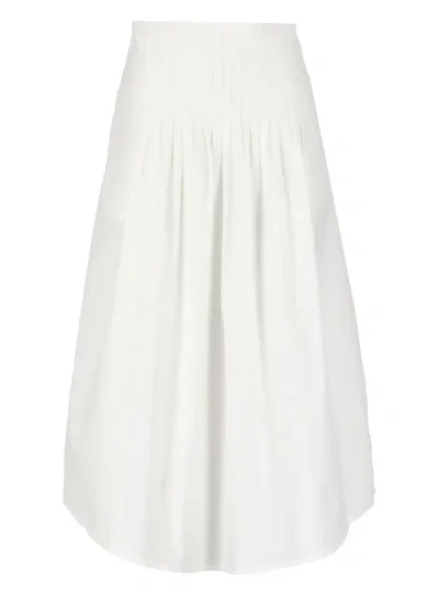 Apc Poplin Pintuck Midi Skirt In White